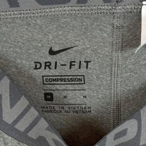 NIKE Pro Men's Dri-FIT 3/4-Length Fitness Tightss, Gray and Black, Size Medium - Picture 13 of 15